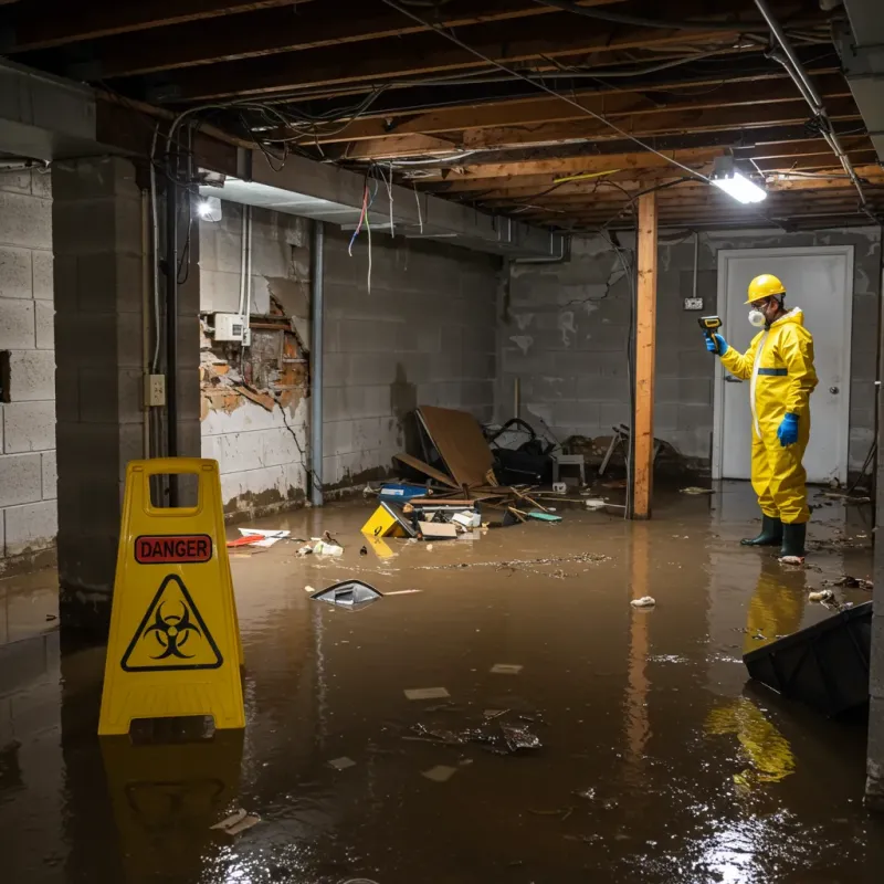 Flooded Basement Electrical Hazard in Pittston, ME Property